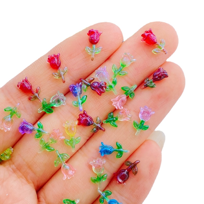 Art Craft Rose - 100 قطعة الراتنج بريق صغير لطيف