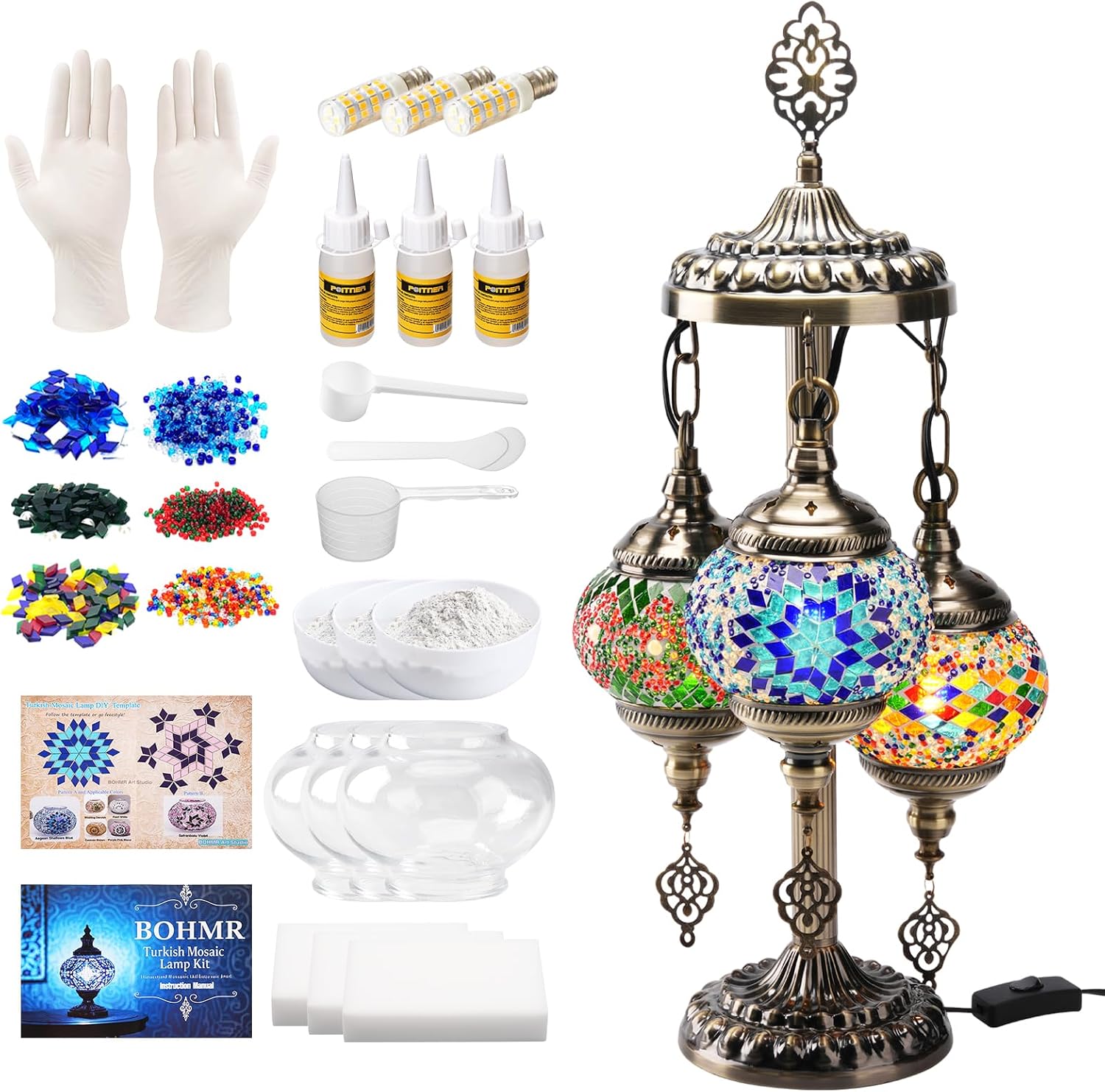 Art Craft Kits For Adults - طقم صنع مصباح تركي فسيفسائي ثلاثي