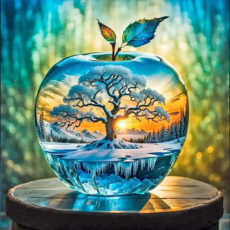 مجموعة ألوان ماسية بنمط التفاح - مراجعة Art Craft Kits For Adults وسعره
